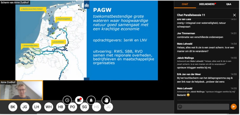 Screenshot van parallelsessie 11 tijdens het Deltacongres 2021