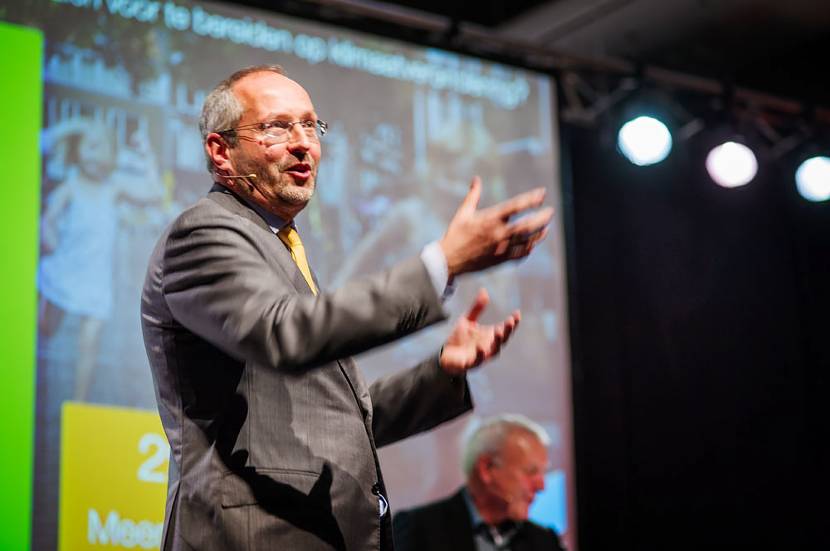 Harm Albert Zanting spreekt op de deelsessie Klimaatadaptatie