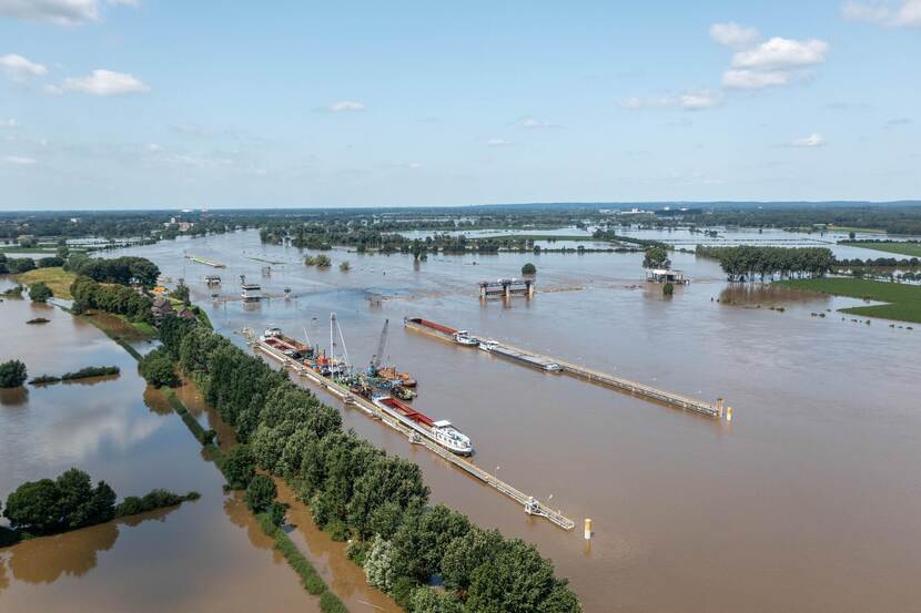 Decoratief beeld van een gebied aan de Maas