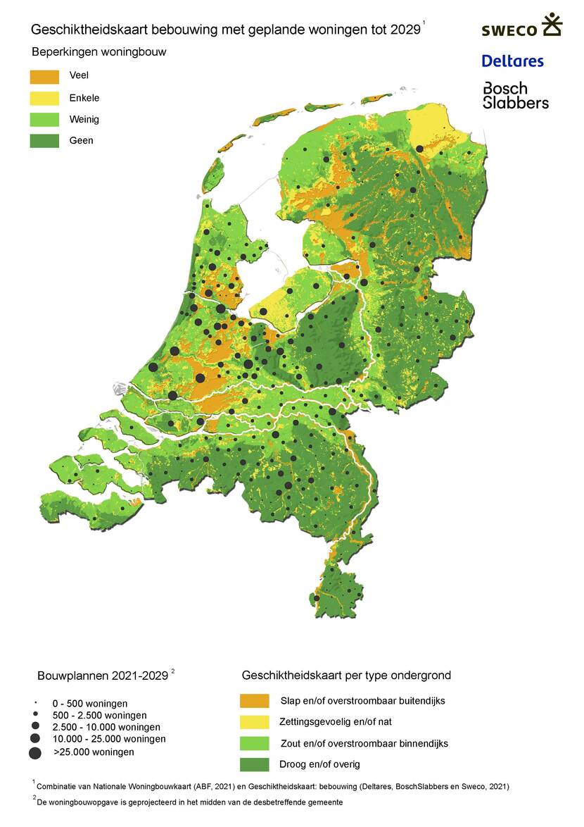 Geschiktheidskaart woningbouwplannen van Sweco